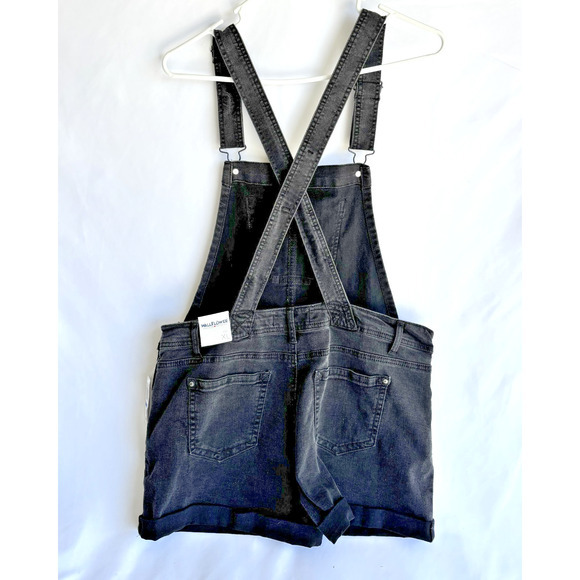 Wallflower Overall Shorts Faded Black Stretch Pockets Grunge Women’s X-Large XL - Picture 4 of 5